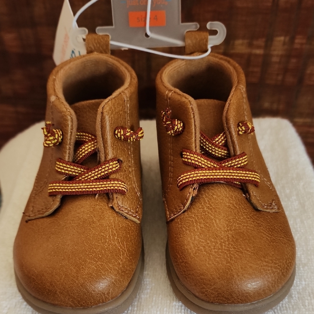 Carter's Tan Kids Boots with Brown Laces - Picture 3 of 7